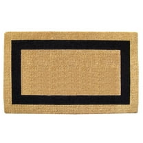 Heavy Duty Coir Door Mat Single Picture Frame, Plain - Black 38" x 60"