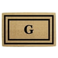 thumbnail image 1 of Heavy Duty Coir Door Mat Thin Double Picture Frame, Monogram G - Black 30" x 48", 1 of 5