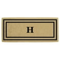thumbnail image 1 of Heavy Duty Coir Door Mat Thin Double Picture Frame, Monogram H - Black 24" x 57", 1 of 1