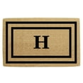 thumbnail image 1 of Heavy Duty Coir Door Mat Thin Double Picture Frame, Monogram H - Black 30" x 48", 1 of 5