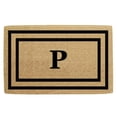 thumbnail image 1 of Heavy Duty Coir Door Mat Thin Double Picture Frame, Monogram P - Black 22" x 36", 1 of 5