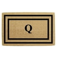 thumbnail image 1 of Heavy Duty Coir Door Mat Thin Double Picture Frame, Monogram Q - Black 22" x 36", 1 of 5