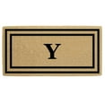 thumbnail image 1 of Heavy Duty Coir Door Mat Thin Double Picture Frame, Monogram Y - Black 36" x 72", 1 of 5