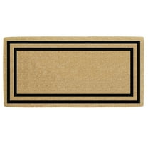 Heavy Duty Coir Door Mat Thin Double Picture Frame, Plain - Black 24" x 57"