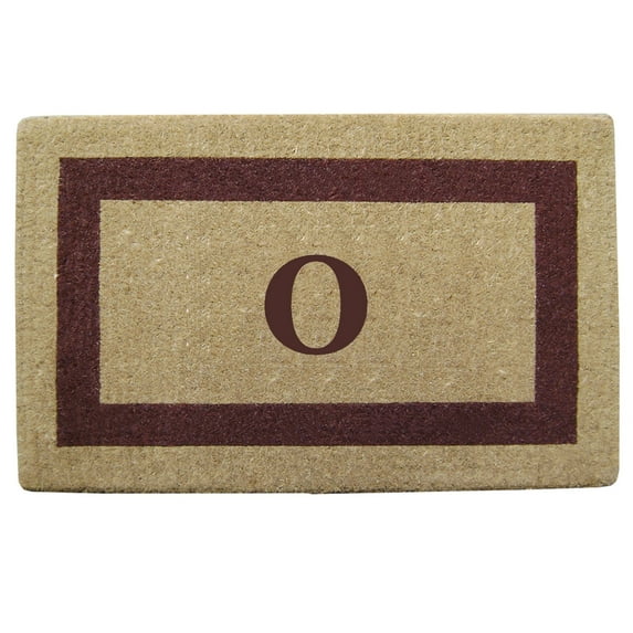 Heavy Duty Coir Doormat Single Picture Frame, Monogram O - Brown 22" x 36"