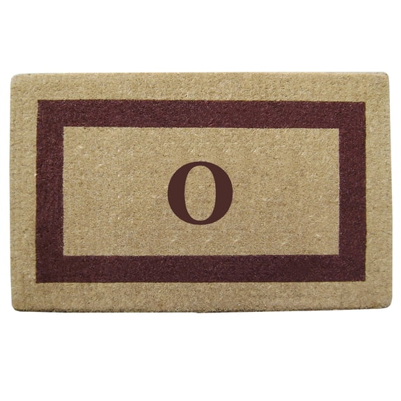 Heavy Duty Coir Doormat Single Picture Frame, Monogram O - Brown 22" x 36"