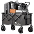 thumbnail image 1 of Heavy Duty Collapsible Cart With All Terrain Tires, Strong Load Bearing, Iron Frame, Track And Field Equipment Transporter,  Multifunctional Utility Cart For Transportation Of Sports Outdoor - Black, 1 of 7
