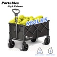 thumbnail image 1 of Heavy Duty Collapsible Cart With All Terrain Tires, Strong Load Bearing, Iron Frame, Track And Field Equipment Transporter,  Multifunctional Utility Cart For Transportation Of Sports Outdoor - Black, 1 of 8