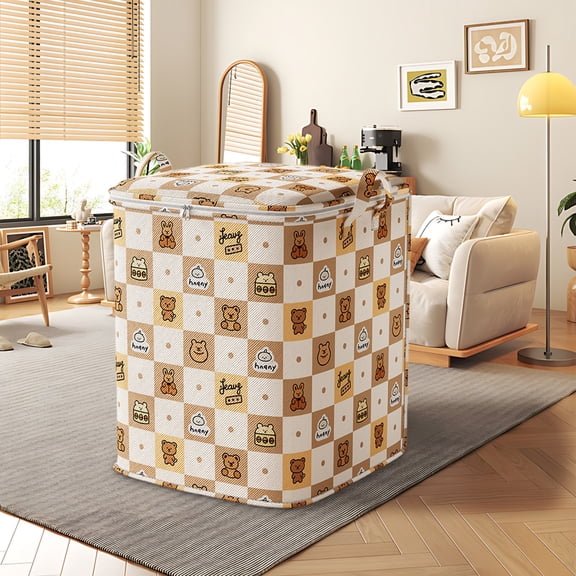 Heavy Duty Collapsible Fabric Storage Bins with Handles, Non-Woven Clothes Moving Bags, Large Capacity Storage Cubes for Quilts, Blankets, 17-Inch, Grey