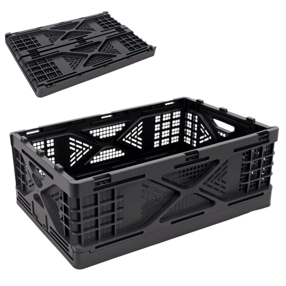 Heavy Duty Collapsible Storage Bin, PP Material Foldable Utility Basket, Stackable Storage Crate for Home, Kitchen, Bathroom, Office & Garage