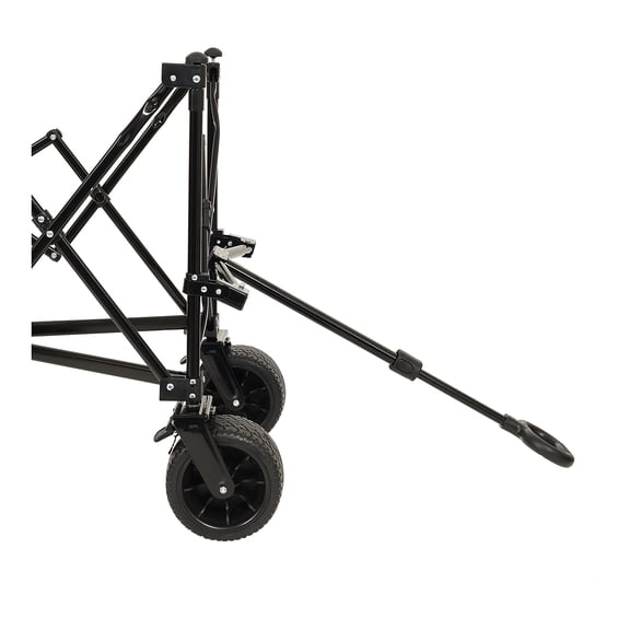 Heavy Duty Collapsible Wagon: 480lbs Capacity Garden Cart with Big All-Terrain Wheels, Drink Holders, Side Pocket & Brakes - Black, Steel Frame, 600D Oxford Fabric - Ideal for Camping, Beach, Yard