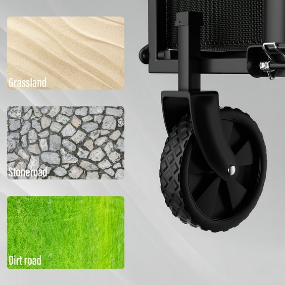 Heavy-Duty Collapsible Wagon Cart - 330LBS Capacity, All-Terrain Wheels, Foldable Design - Perfect for Beach, Camping & Outdoor Activities