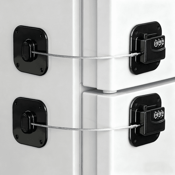 Heavy Duty Combination Lock for Refrigerator, Cabinet & Drawer - 2 Pack, No Keys Needed, Child Safety Device, Easy Install