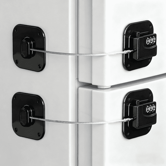 Heavy Duty Combination Lock for Refrigerator, Cabinet & Drawer - 2 Pack, No Keys Needed, Child Safety Device, Easy Install