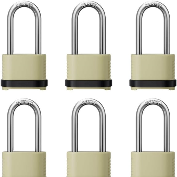 Heavy Duty Combination Padlock, Outdoor Combo Lock Weatherproof, Pad Locks with Long Shackle for Locker, Shed, Garage, Gate, Fence, 6 Pack