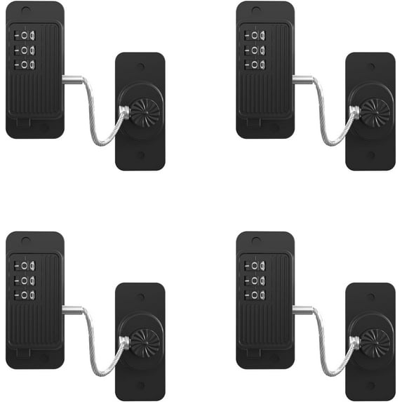 Heavy Duty Combination Refrigerator Lock (4 Pack) - Cabinet Locks Baby Proofing, No Drilling Adhesive Fridge Locks, for Fridge, Cabinets, Drawers, Window and Child Safety Cabinet Lock
