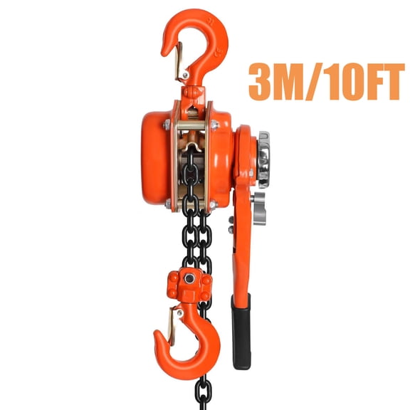 Heavy Duty Lever Chain Hoist, 1650 lbs Come Along Hoist, Double Pawl Brake, 10 FT G80 Chain, 360 Swivel Hooks for Construction Garage