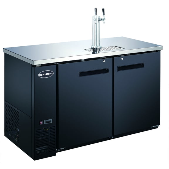 Heavy Duty Commercial 1 Tap Black Beer Dispenser (27" depth 58" length)