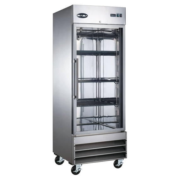 Heavy Duty Commercial 23 cu ft Stainless Steel Glass Door Reach-In Freezer (1 Door)