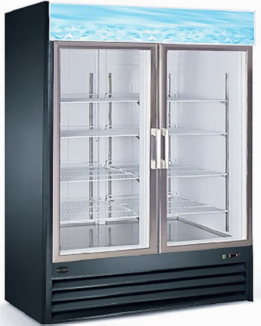 Heavy Duty Commercial 45 cu ft Glass (2 Door) Merchandiser Freezer with Swing Door