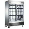 thumbnail image 1 of Heavy Duty Commercial 47 cu ft Stainless Steel Glass Door Reach-In Freezer (2 Door), 1 of 9