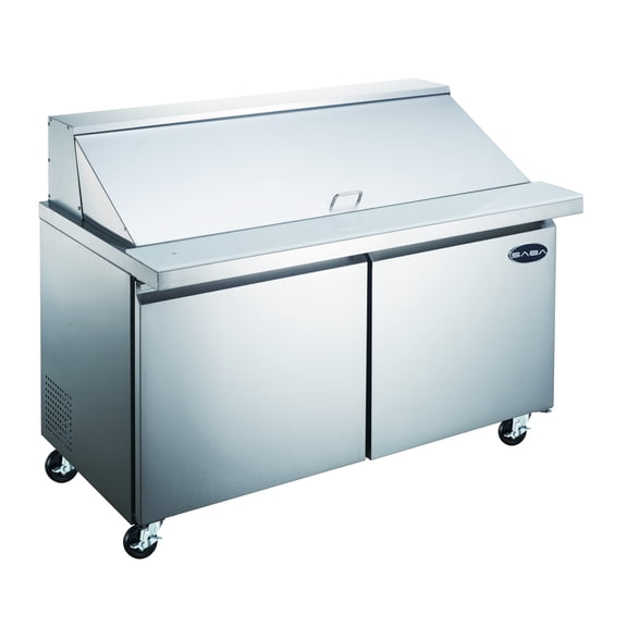 Heavy Duty Commercial 60" (2 Door) Mega Salad Prep Table Refrigerator