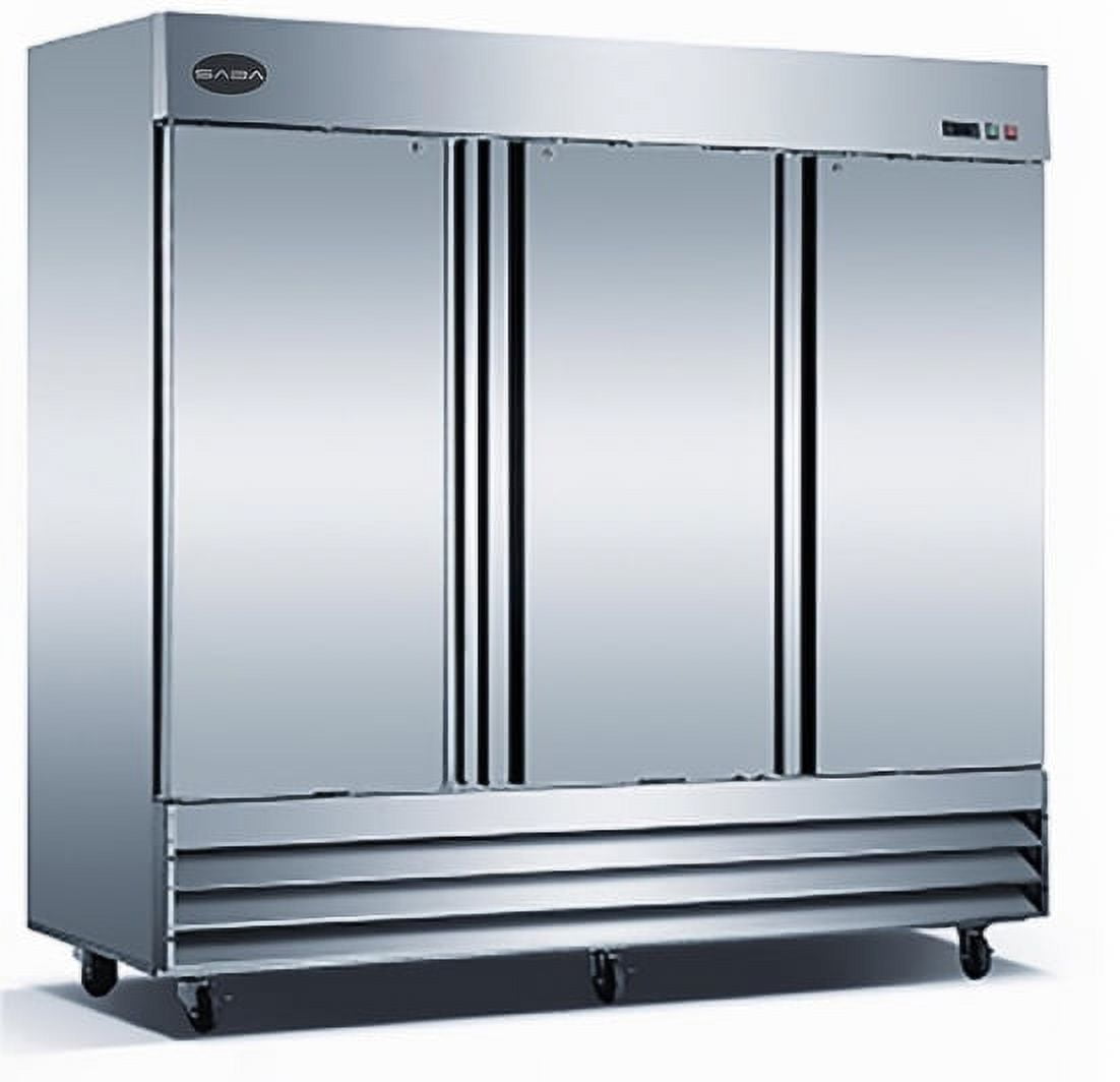 Heavy Duty Commercial 72 cu ft Solid Stainless Steel Reach-In Refrigerator (3 Doors)