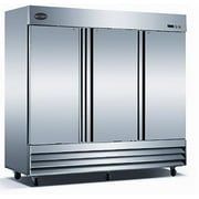 Heavy Duty Commercial 72 cu ft Solid Stainless Steel Reach-In Refrigerator 3 Doors