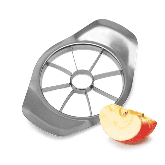 GIXUSIL Heavy Duty Commercial Apple Corer and Divider, Powder Coating Finish-Apple Slicer Upgraded Version 8-Blade Extra Large Apples Corer, Stainless Steel Ultra-Sharp Fruit Cutter,Silver