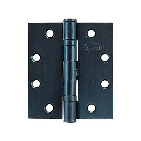 Heavy Duty Commercial Ball Bearing Door Hinges - 4.5" Inch x 4" Inch - Black - Non Removable Pin - 2 Pack
