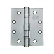 Heavy Duty Commercial Ball Bearing Door Hinges - 4.5 Inch x 4 Inch - Satin Chrome - Non Removable Pin - 2 Pack