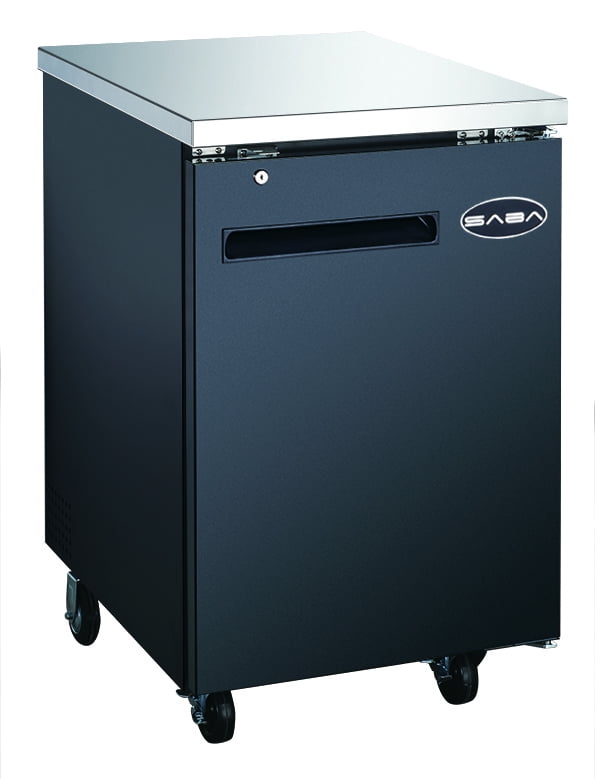 Heavy Duty Commercial Black Back Bar Cooler with 1 Solid Door (27" depth 23" length)