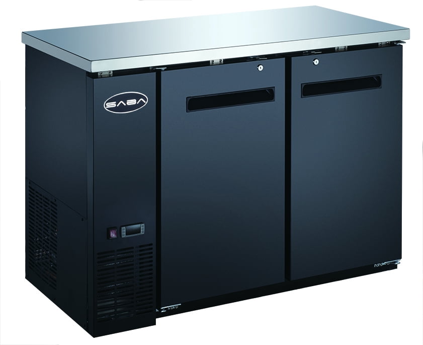 Heavy Duty Commercial Black Back Bar Cooler with 2 solid doors (24" depth 60" length)