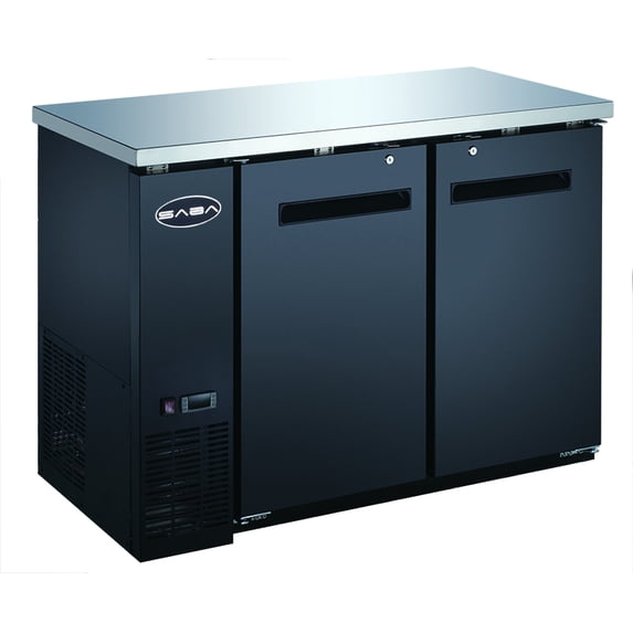 Heavy Duty Commercial Black Back Bar Cooler with 2 solid doors (24" depth 60" length)