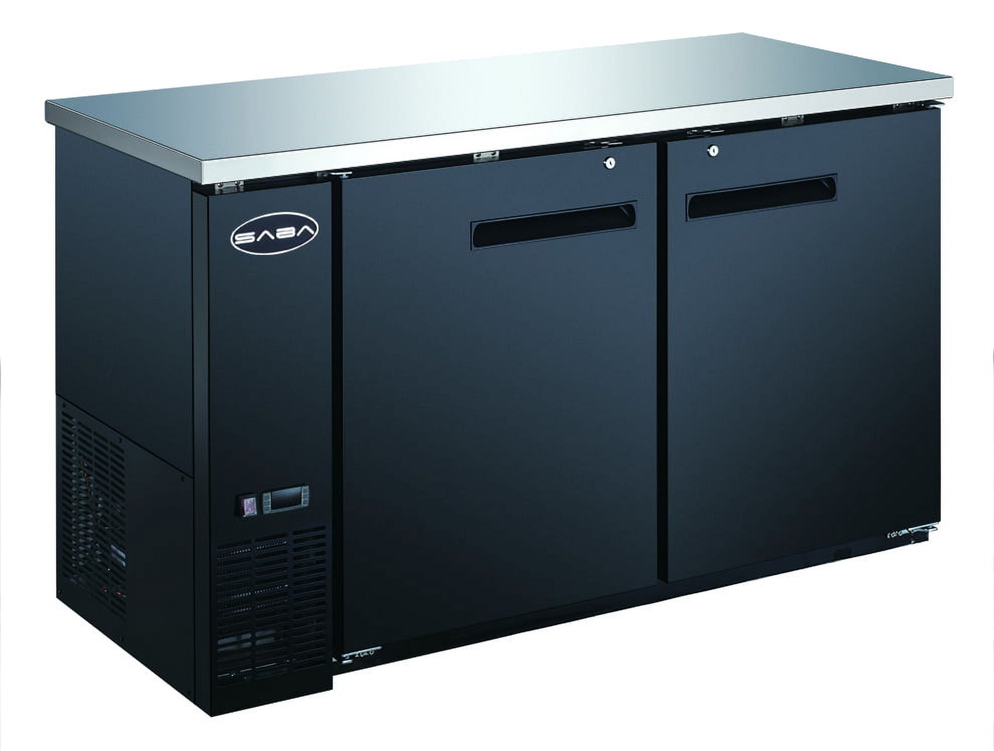 Heavy Duty Commercial Black Back Bar Cooler with 2 solid doors (27" depth 58" length)