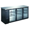 thumbnail image 1 of Heavy Duty Commercial Black Back Bar Cooler with 3 Glass Doors (24" depth 72" length), 1 of 10