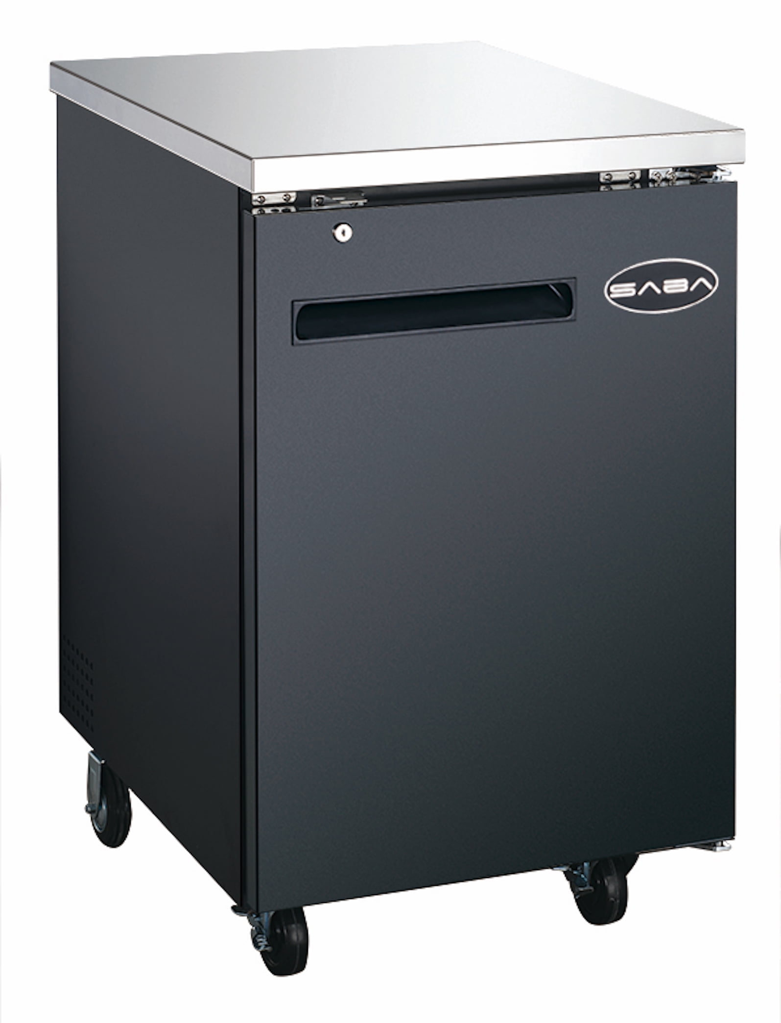 Heavy Duty Commercial Black Back Bar Cooler with Solid Door (27" depth 23" length)