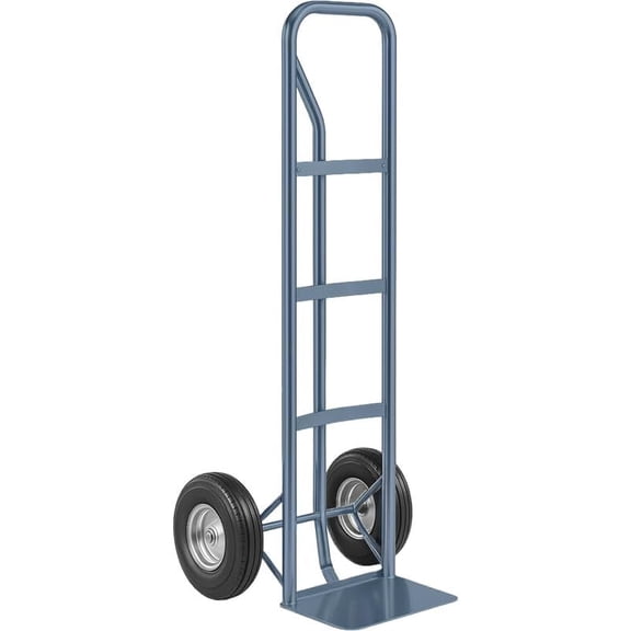 Heavy-Duty Commercial Blue 600 lb Hand Truck Dolly with 10" Solid Rubber Wheels, Steel Cart with Handle and Toe Plate, Ideal for Warehouse, Moving, Delivery