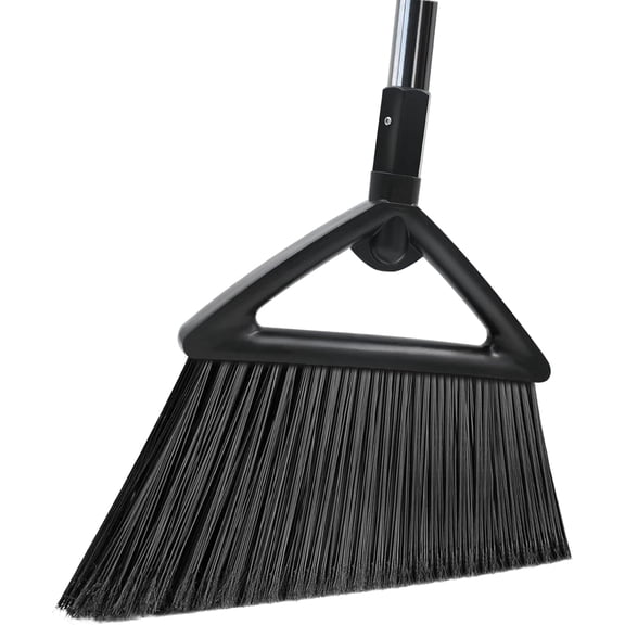 Heavy Duty Commercial Broom, 3 Pack Upgraded Angle Brooms for Sweeping Outdoor and Indoor, Perfect Black Brooms of House, Kitchen, Garage, Courtyard, Concrete