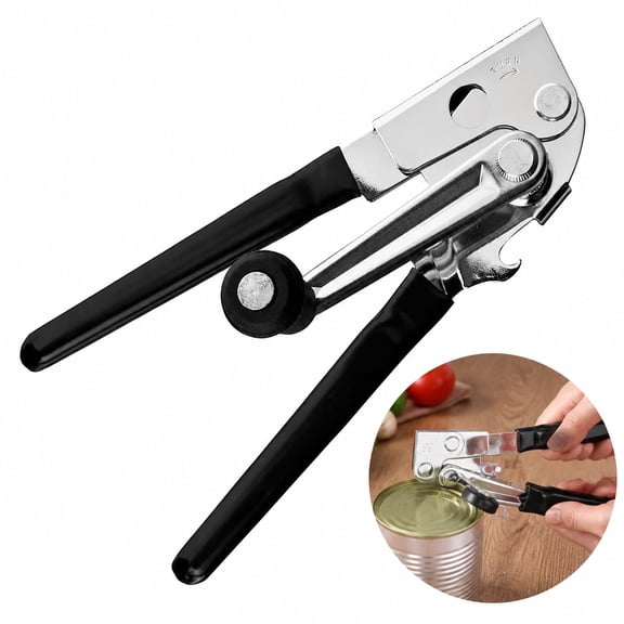 Heavy Duty Commercial Can Opener, Heavy Duty Can Opener, Easy Crank Ergonomic Manual Draft Top Swing Away Paint Can Opener, MultiUse Hand Operated Can Opening Tool for Home and Business Use, Black