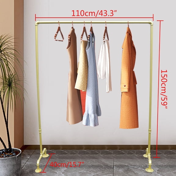 Heavy Duty Commercial Clothing Garment Rack Single Bar Metal Clothing Shelf