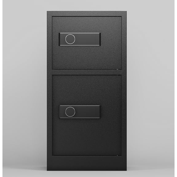 Heavy-Duty Commercial Coin Drop Safe with Digital Keypad & Emergency Keys - 35.4" Large Security Safe for Cash, Mail & Valuables - Anti-Theft Alarm, Home/Office/Hotel Use (Black)