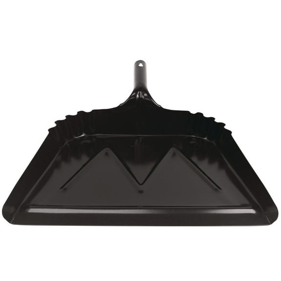 Impact 4216 20-Gauge Steel 5.38 in. Handle 16 in. x 15.5 in. Heavy-Duty Commercial Dust Pan - Black