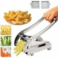 thumbnail image 1 of Heavy-Duty Commercial French Fry Cutter & Stainless Steel Potato Slicer Machine with 2 Interchangeable Blades – Professional Kitchen Vegetable Cutter Tool, 1 of 8