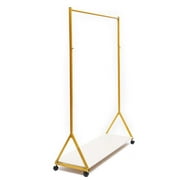 Heavy Duty Commercial Garment Rack Metal Rolling Clothing Shelf Retail Store Gold