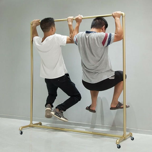 Heavy Duty Commercial Garment Rack Metal Rolling Clothing Shelf Retail Store New