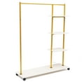 thumbnail image 1 of Heavy Duty Commercial Garment Rack Metal Rolling Clothing Shelf Retail Store, 1 of 7