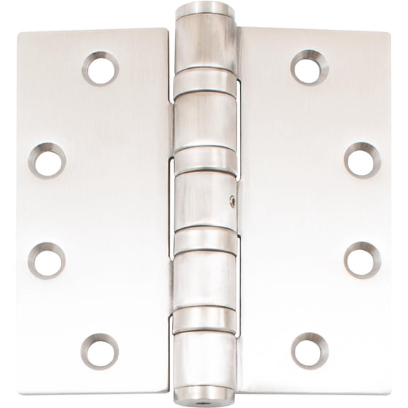 Heavy-Duty Commercial Grade Ball Bearing Hinge, Non-Removable Hinge, 4-1/2 Inches, Square Corner, .180 Gauge, Satin Stainless Steel by Stone Harbor Hardware
