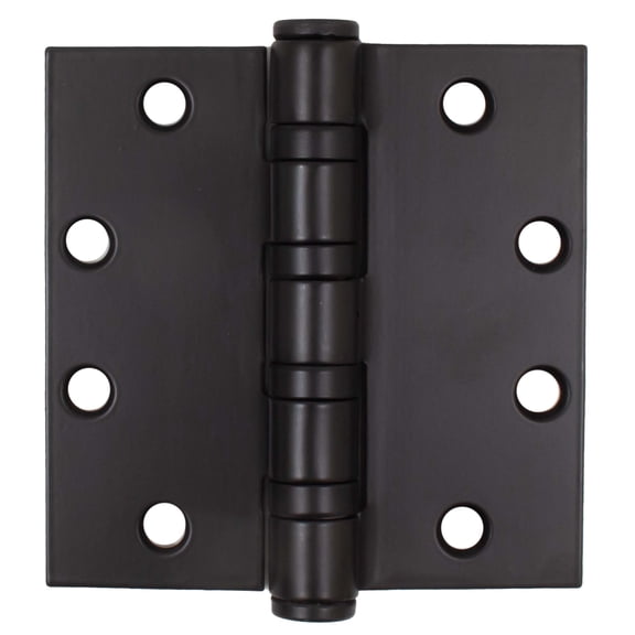 Heavy-Duty Commercial Grade Ball Bearing Hinge, Non-Removable Hinge, 4-1/2 Inches, Square Corner, .180 Gauge, Matte Black by Stone Harbor Hardware