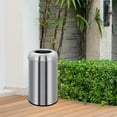 thumbnail image 1 of Heavy Duty Commercial Grade Kitchen Trash Can - 13 Gallon/50L Round Stainless Steel Bin with Removable Inner Wastebasket - Open Top Recycling Container for Home, Office, Restaurant, Indoor Outdoor, 1 of 7